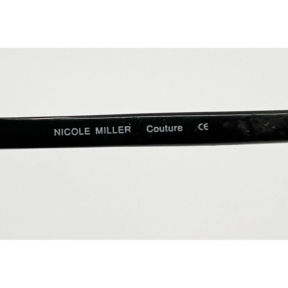 Nicole Miller Eyeglasses Womens Black Smolder Rhinestone Rectangular 135mm